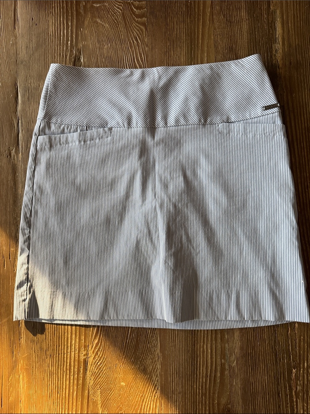 Women’s Light Blue Pinstripe Skort with pockets